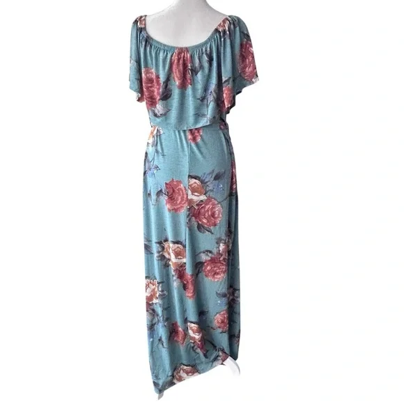 PinkBlush Floral Off the Shoulder Maternity Maxi Dress Size Medium - Picture 6 of 10